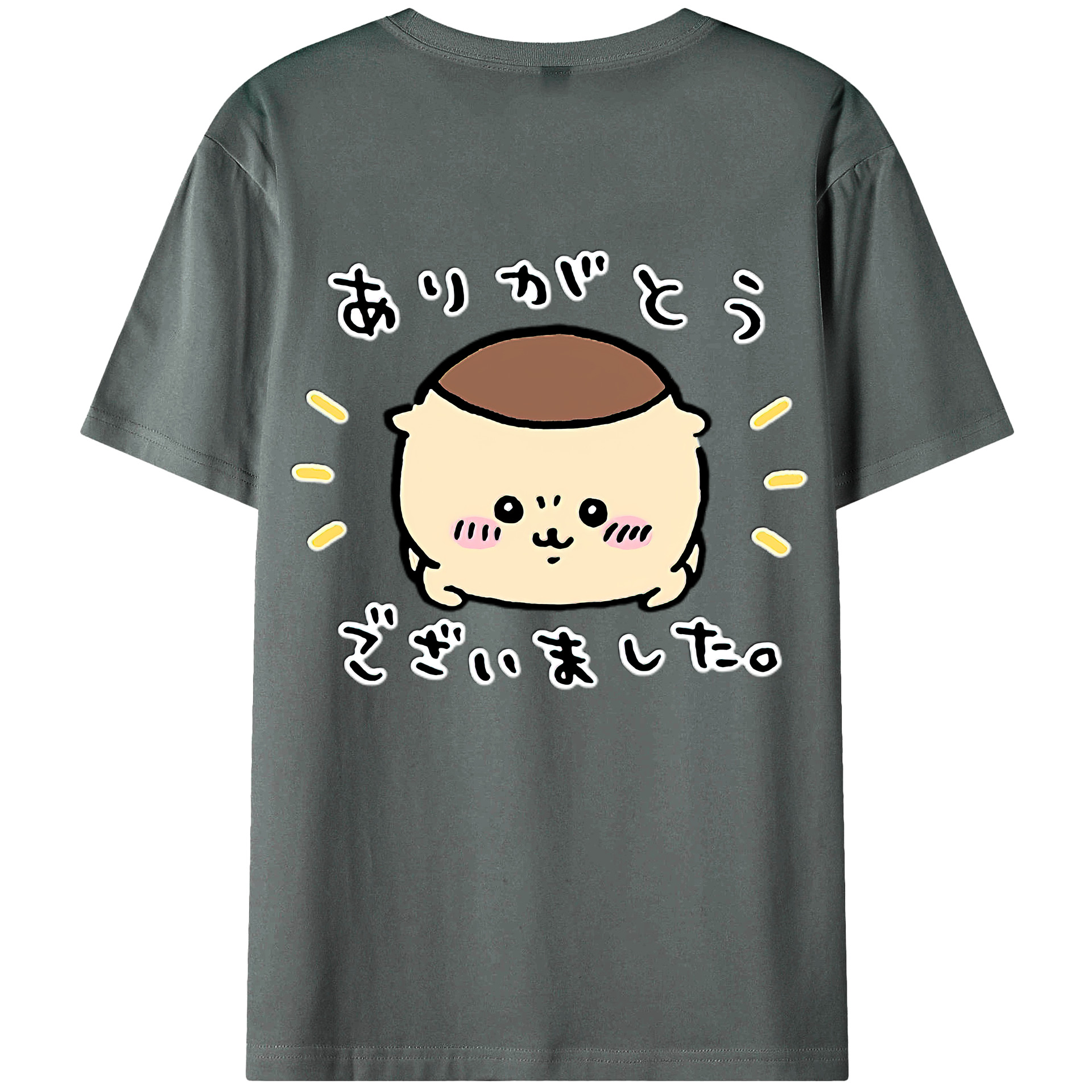 （画像用） ちいかわ くりまんじゅう Chii-kawa kuri manjū 綿100％ メンズ半袖Tシャツ（バックプリント） 通気性